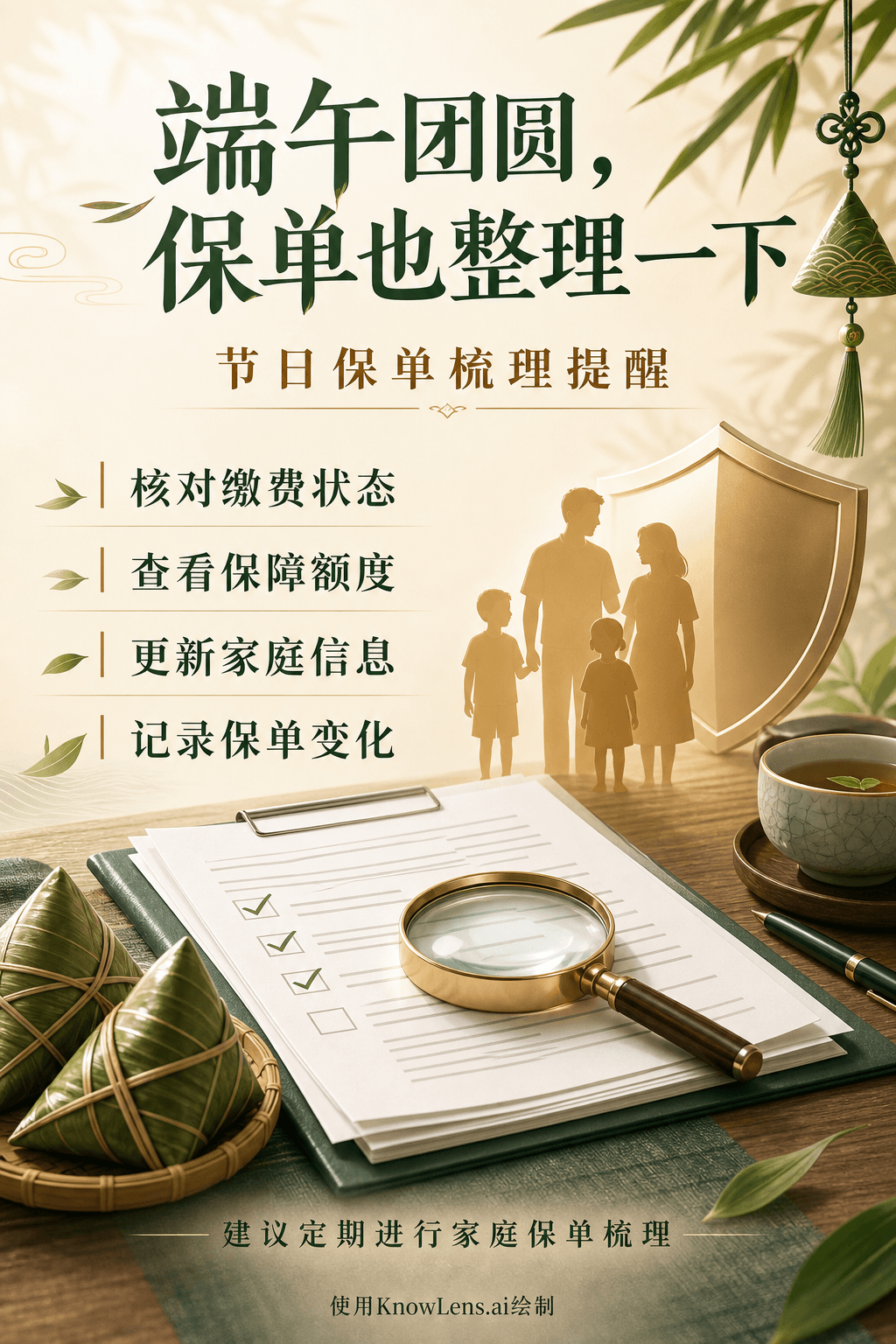 端午团圆,保单也整理一下海报