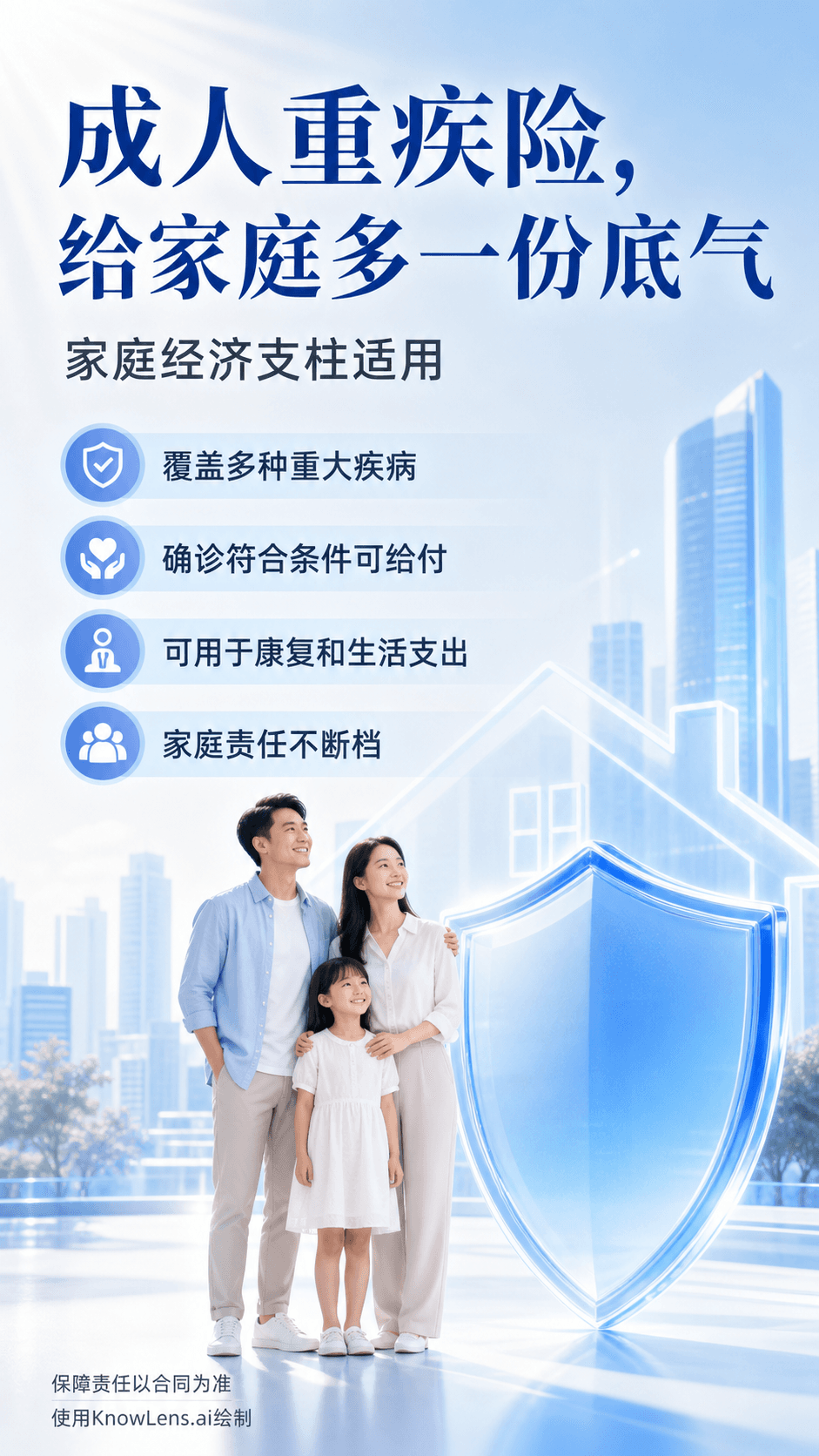 成人重疾险,给家庭多一份底气海报