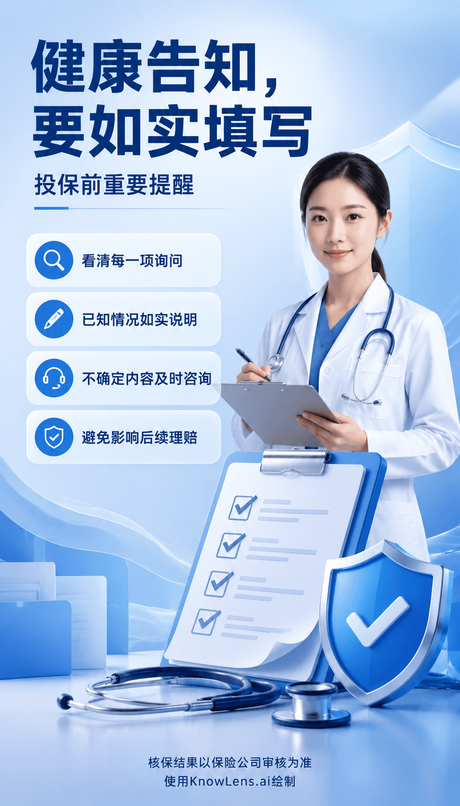 健康告知,要如实填写海报