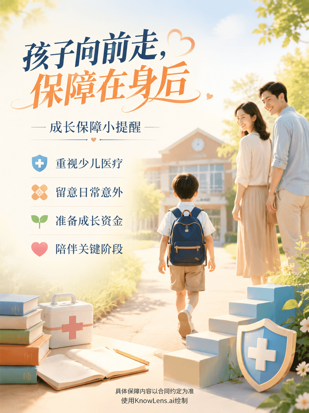 孩子向前走,保障在身后海报