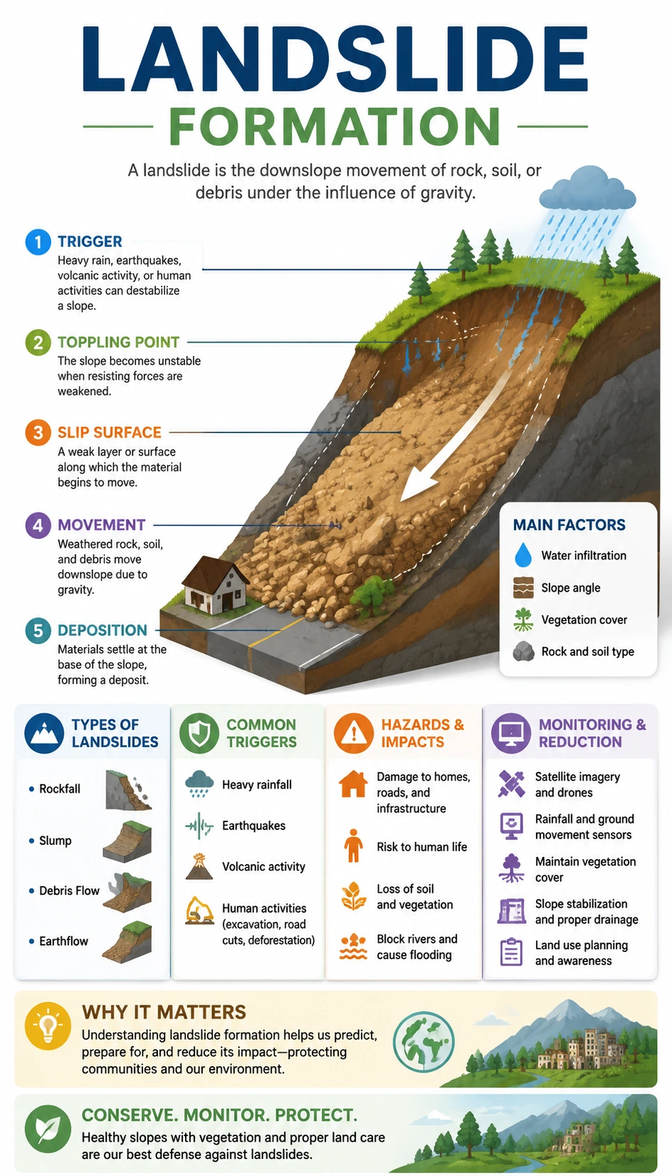 Landslide Formation infographic