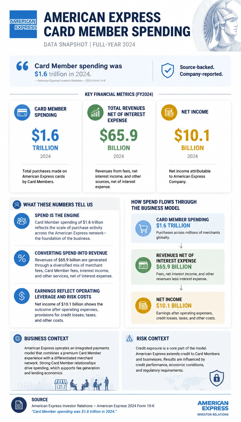 American Express Card Member Spending finance infographic poster