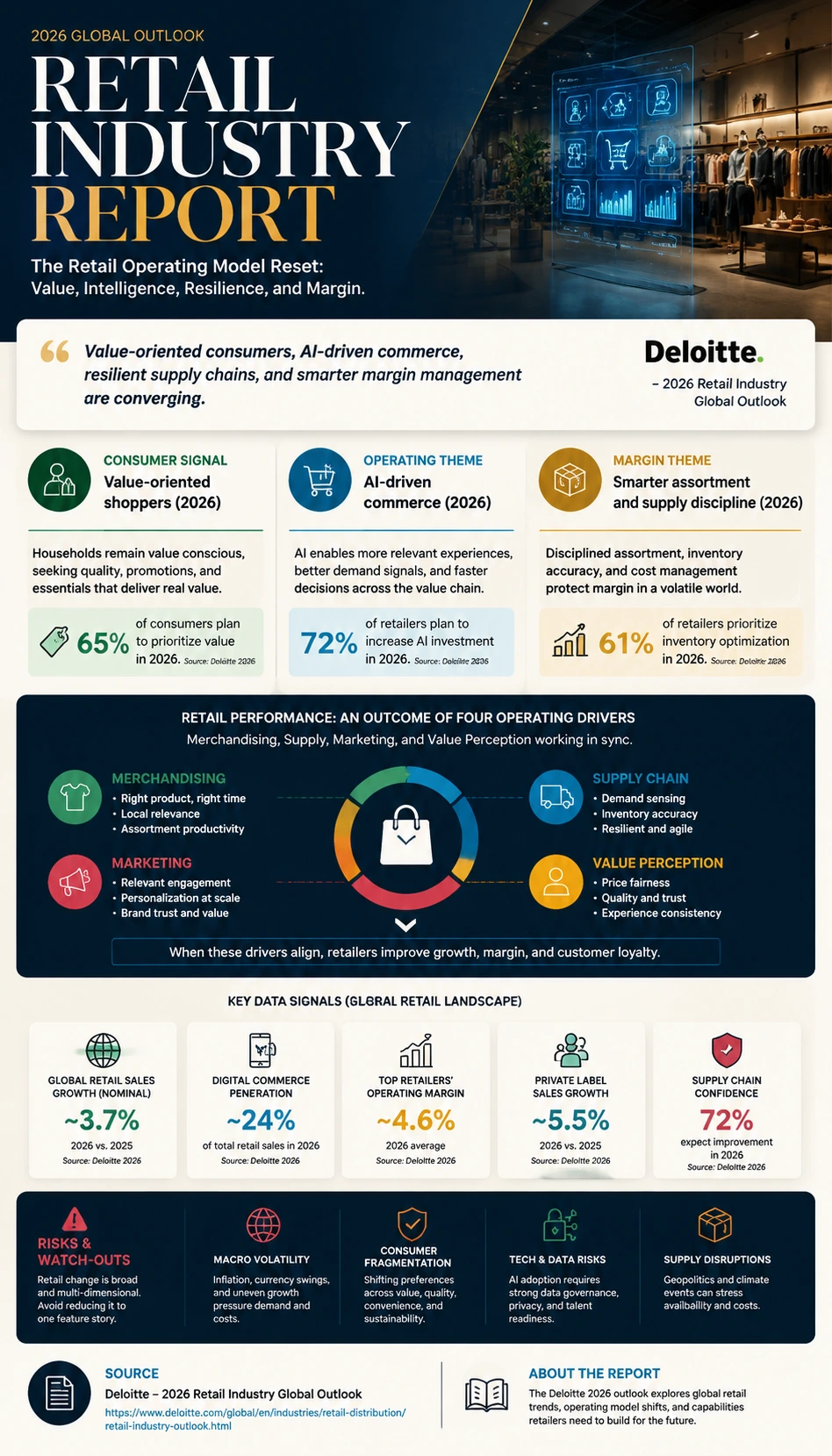 Retail industry report infographic poster