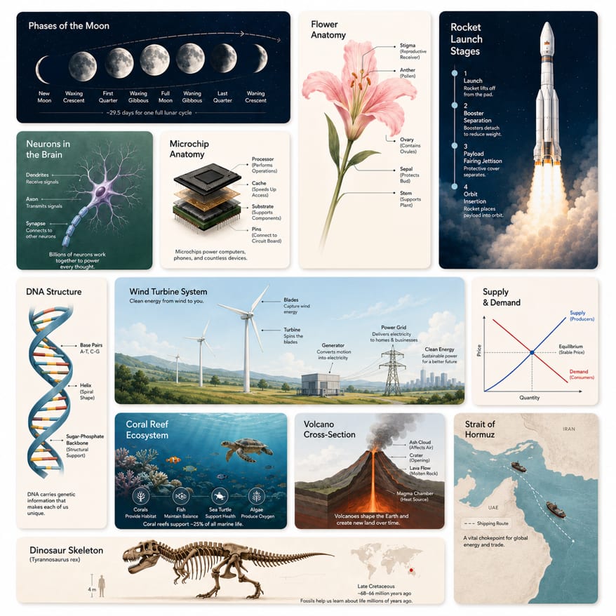 Volcano science poster generated with AI